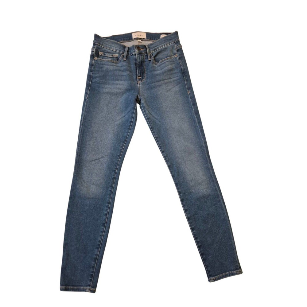 FRAME le Skinny de Jeanne Crop Jeans Stretch Denim Jeans Medium Wash sz 26